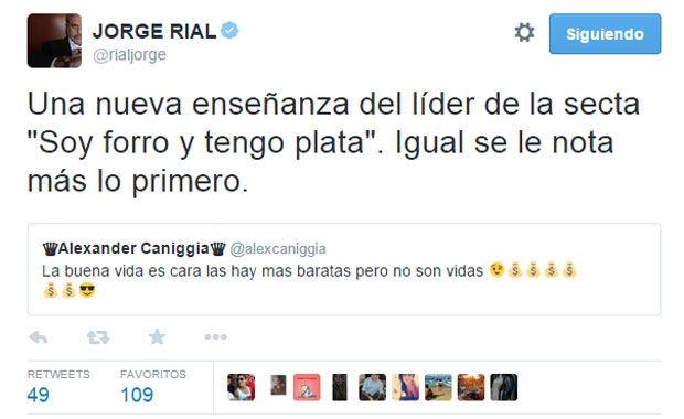 Pelea twittera: Jorge Rial y Alexander Caniggia