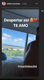 Cinthia Fernández y Martín Baclini recién levantados