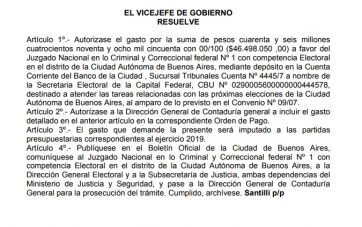 La Ciudad transfirió más de $46 millones al Juzgado a cargo de Servini de Cubria