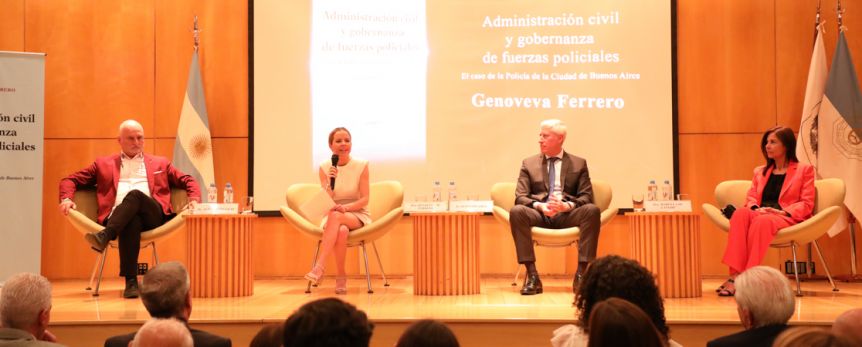 Genoveva Ferrero presentó el libro “Administración civil y gobernanza de las fuerzas policiales”